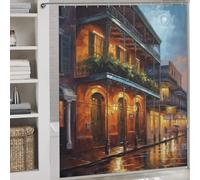sinyumoney Rideau de Douche New Orleans Beauty USA en Polyester épais, résistant et Durable, Doux et Anti-moisissure, pour Salle de Bain d'hôtel, 177 x 180 cm (69,69 x 70,87 Pouces).