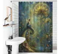 sinyumoney Rideau de Douche « Royaume des fées enchanté », Anti-moisissure, élégant et Moderne, en Polyester déperlant, pour Douche et Bain, 119 x 180 cm (46,85 x 70,87 Pouces)
