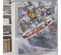 sinyumoney Rideau de Douche The Lone Sailor, Anti-moisissure, Style Moderne et élégant, en Polyester déperlant, pour Douche et Salle de Bain, 177 x 180 cm (69,69 x 70,87 Pouces)