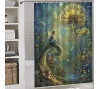 sinyumoney Rideaux de Douche « Royaume des fées enchanté » en Tissu Polyester imperméable et Anti-moisissure, Style Moderne, déperlant, pour Salle de Bain (163 x 180 cm)