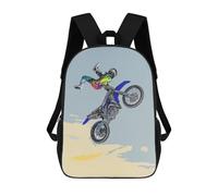 sinyumoney Rider in Action Motorcycle Stunt Art Sac À Dos Scolaire Imprimé En 3D Pour Enfants, Sac À Dos De Voyage, Sac Tendance Et Décontracté Pour Écoliers 17inch