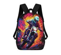 sinyumoney Rider in Motion -2 Sac À Dos Scolaire Imprimé En 3D Pour Garçons Et Filles, Sac À Dos Pour Enfants, Sac De Voyage 17inch