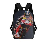 sinyumoney Rider in Motion Artistic Speed Sac À Dos Scolaire Pour Enfants 17 Pouces, Sac À Dos Décontracté Pour Les Voyages, Grand Sac À Dos De Jour Pour Garçons Et Filles 17inch