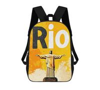sinyumoney Rio De Janeiro Christ The Redeemer Sacs À Dos Scolaires Pour Garçons Et Filles, Sacs À Dos Décontractés Pour Le Sport, Sacs À Dos De Grande Capacité Pour L'école Primaire 17inch