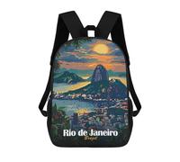 sinyumoney Rio De Janeiro Sunset Sacs À Dos Pour Enfants, Sac À Dos Scolaire, Sac À Dos Imprimé En 3D Pour Enfants, Sac À Dos De Voyage, Sac À Livres, Sac D'école Pour Enfants 17inch