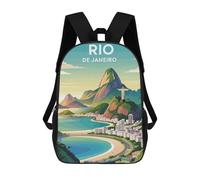 sinyumoney Rio De Janeiro Travel Sac À Dos Scolaire Imprimé En 3D Pour Enfants, Sac À Dos Garçon/fille, Sac De Voyage Pour Enfants 17inch