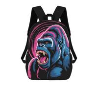 sinyumoney Roaring Gorilla with Pink Accents Sacs À Dos Imprimés En 3D Pour Enfants, Sacs D'école Tendance Pour Garçons, Sacs De Voyage, Sacs Scolaires Pour Élèves Du Primaire 17inch