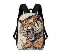 sinyumoney Roaring Sabertooth Tiger Illustration Sacs À Dos Imprimés En 3D Pour Enfants, Sacs D'école Tendance Pour Garçons, Sacs De Voyage, Sacs Scolaires Pour Élèves Du Primaire 17inch