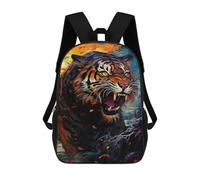 sinyumoney Roaring Tiger Artwork -8 Sac À Dos Scolaire Imprimé En 3D Pour Enfants, Sac À Dos De Voyage, Sac Tendance Et Décontracté Pour Écoliers 17inch