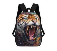 sinyumoney Roaring Tiger Artwork -9 Sac À Dos Scolaire Pour Enfants, Imprimé En 3D, Pour Garçons, Élèves Du Primaire Et Du Collège 17inch