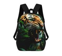 sinyumoney Roaring Tiger in Jungle Sac À Dos Scolaire Pour Enfants Imprimé En 3D, Idéal Pour Les Voyages Et Les Livres 17inch
