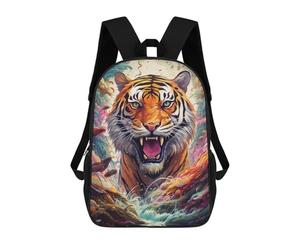 sinyumoney Roaring Tiger in Vibrant Colors Sac À Dos Imprimé Pour Enfants, Sac D'école, Sac De Voyage Pour Adultes Et Enfants 17inch