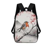 sinyumoney Robin on Branch with Cherry Blossoms Sacs À Dos Scolaires Pour Enfants, Sac D'école Imprimé En 3D Pour Garçons, Élèves Du Primaire Et Du Collège 17inch