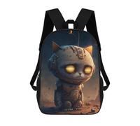 sinyumoney Robotic Cat in Space Suit Sac À Dos Scolaire Enfant Tendance Et Décontracté, Sac À Dos Imprimé En 3D Pour Garçon, Grand Sac À Dos 17inch