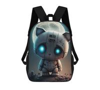sinyumoney Robotic Cat with Glowing Eyes Sacs À Dos Pour Enfants, Sac À Dos Scolaire, Sac À Dos Imprimé En 3D Pour Enfants, Sac À Dos De Voyage, Sac À Livres, Sac D'école Pour Enfants 17inch