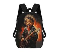 sinyumoney Rock And Roll Kid Sacs À Dos Imprimés En 3D Pour Enfants 17inch Sacs À Dos Tendance Et Décontractés Pour La Journée, Sacs De Voyage, Sacs À Dos D'extérieur Pour Garçons Et Filles