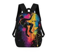 sinyumoney Rock Climbing Silhouette Sac À Dos Scolaire Imprimé En 3D Pour Enfants, Sac À Dos De Voyage, Sac Tendance Et Décontracté Pour Écoliers 17inch