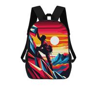 sinyumoney Rock Climbing Sunset Wpap Sac À Dos Imprimé 3D Pour Enfants, Sac À Dos Léger Pour Écoliers Et Écoliers, Sac À Goûter Pour La Crèche 17inch