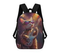 sinyumoney Rock Star Cat Guitar Sac À Dos Scolaire Pour Enfants, Imprimé En 3D, Sac À Dos Tendance Pour Garçons, Élèves Du Primaire Et Du Collège 17inch