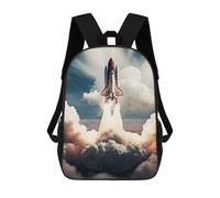 sinyumoney Rocket to The Moon Sac À Dos Scolaire Imprimé En 3D Pour Garçons Et Filles, Sac À Dos Pour Ordinateur Portable Pour Enfants/étudiants/adultes 17inch