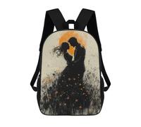 sinyumoney Romantic Silhouette with Golden Glow And Wildflowers Sacs À Dos Scolaires Pour Enfants, Sac D'école Imprimé En 3D Pour Garçons, Élèves Du Primaire Et Du Collège 17inch