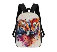 sinyumoney Romantic Tiger Couple Sacs À Dos Imprimés En 3D 17inch Sac À Dos Scolaire Pour Enfants, Sac À Dos Décontracté Pour La Journée, Sac De Voyage Décontracté Pour Les Élèves Du Collège