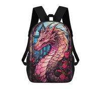 sinyumoney Rose Valtaria Pink Dragon Sac À Dos Imprimé En 3D, Sac D'école Décontracté Et Tendance Pour Enfants, Sac D'école Pour Garçons, Collégiens 17inch