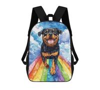 sinyumoney Rottweiler on Rainbow Bridge Sacs À Dos Pour Enfants, Cartables, Sacs À Dos Scolaires Imprimés En 3D, Sacs À Dos De Voyage Tendance Pour Enfants (primaire, Collège) 17inch