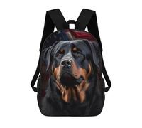 sinyumoney Rottweiler Portrait with Flag Sac À Dos Pour Garçons Et Adolescents, Sacs À Dos Pour Filles, Sacs À Dos Pour Tout-petits, Sacs À Livres Pour L'école Primaire Et Le Collège 17inch