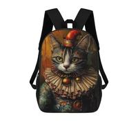 sinyumoney Royal Cat in Renaissance Costume 17inch Sacs À Dos Scolaires Imprimés En 3D - Sacs À Dos Tendance Pour Garçons Du Primaire Et Du Collège