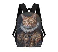 sinyumoney Royal Cat Portrait Painting 17inch Sacs À Dos Scolaires Imprimés En 3D - Sacs À Dos Tendance Pour Garçons Du Primaire Et Du Collège