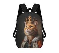 sinyumoney Royal Cat Portrait Painting-3 Sacs À Dos Imprimés En 3D Pour Enfants, Sacs D'école Tendance Pour Garçons, Élèves Du Primaire Et Du Collège 17inch