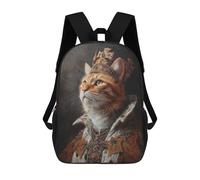 sinyumoney Royal Cat Portrait Painting-4 Sacs À Dos Tendance Imprimés En 3D 17inch Sac D'école Décontracté Pour Enfants, Garçons, Élèves Du Primaire Et Du Collège