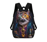 sinyumoney Royal Cat Portrait Sac À Dos Scolaire Imprimé En 3D Pour Enfants, Sac À Dos De Voyage Tendance Et Décontracté Pour Écoliers 17inch