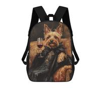 sinyumoney Royal Dog in Black Robe with Wine Glass Sac À Dos Enfant, Sac À Dos Anime, Grand Sac À Dos Enfant, Sac À Dos Imprimé En 3D Pour Enfants, Cartable, Cartable Pour Garçons Et Filles 17inch
