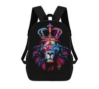 sinyumoney Royal Lion Art Print Sac À Dos Scolaire Imprimé En 3D, Sac À Dos Décontracté Pour Enfants, Sac D'école Imprimé En 3D Pour Garçons, Primaire Et Collège 17inch