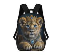 sinyumoney Royal Lion Cub Majesty Sac À Dos Scolaire Imprimé En 3D Pour Enfants, Sac À Dos De Voyage Tendance Et Décontracté Pour Écoliers 17inch