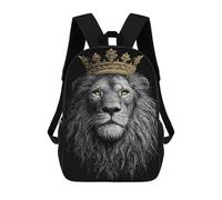 sinyumoney Royal Lion King Crown Illustration Sacs À Dos Décontractés Pour Enfants, Sacs D'école Pour Adolescents, Filles Et Garçons, Sacs À Dos Pour Livres 17inch