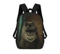 sinyumoney Royal Persian Cat Portrait Sac À Dos Enfant, Sac D'école, Sac À Dos Imprimé 3D Avec Motif De Dessin Animé, Grande Capacité, Pour Garçons Et Filles 17inch