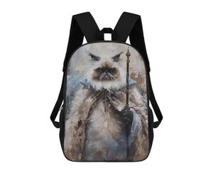 sinyumoney Royal Persian Cat with Umbrella Art Print Sac À Dos Scolaire Imprimé En 3D Pour Enfants, Sac À Dos De Voyage, Sac Tendance Et Décontracté Pour Écoliers 17inch
