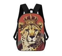 sinyumoney Royalty Cheetah Sacs À Dos Pour Enfants, Sac À Dos Scolaire, Sac À Dos Imprimé En 3D Pour Enfants, Sac À Dos De Voyage, Sac À Livres, Sac D'école Pour Enfants 17inch
