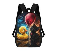sinyumoney Rubber Duck And Kitten Sac À Dos Scolaire Pour Adolescents, Imprimé En 3D, Ajustable, À Poches Tendance, Pour Enfants, Garçons, Filles, Étudiants Et Adolescents 17inch