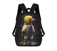 sinyumoney Rubber Duck Astronaut Sac À Dos Scolaire Enfant Tendance Et Décontracté, Sac À Dos Imprimé En 3D Pour Garçon, Grand Sac À Dos 17inch