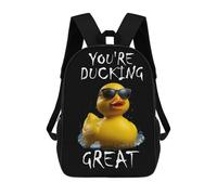 sinyumoney Rubber Duck Ducking Great Sac À Dos Imprimé En 3D Pour Garçons, Sac D'école Grande Capacité, Sac De Voyage, Sac À Livres, Sac D'école Pour Garçons, Mochila 17inch