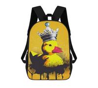 sinyumoney Rubber Duck With Crown Sac À Dos Scolaire Pour Enfants Imprimé En 3D, Idéal Pour Les Voyages Et Les Livres 17inch