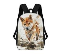 sinyumoney Running Shiba Inu Watercolor Sac À Dos Scolaire Imprimé En 3D Pour Enfants, Sac À Dos Garçon/fille, Sac De Voyage Pour Enfants 17inch