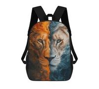 sinyumoney Sac À Dos 17 Pouces Abstract Lion Face Artwork, Cartable Imprimé En 3D, Sac À Goûter, Sac À Dos De Voyage, Sac À Dos Pour Amis (filles Et Garçons)