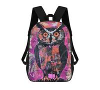 sinyumoney Sac À Dos 17 Pouces Abstract Owl Art Print, Cartable Imprimé En 3D, Sac À Goûter, Sac À Dos De Voyage, Sac À Dos Pour Amis (filles Et Garçons)