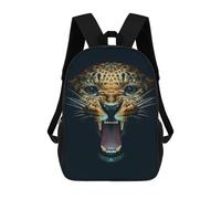 sinyumoney Sac À Dos 17 Pouces Angry Leopard Face Poster, Cartable Imprimé En 3D, Sac À Goûter, Sac À Dos De Voyage, Sac À Dos Pour Amis (filles Et Garçons)
