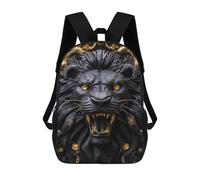 sinyumoney Sac À Dos 17 Pouces Black Golden Lion Roar, Cartable Imprimé En 3D, Sac À Goûter, Sac À Dos De Voyage, Sac À Dos Pour Amis (filles Et Garçons)
